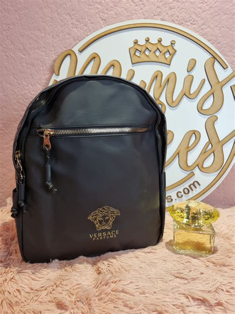 perfume versace de mujer con mochila|versace pebbled leather satchel.